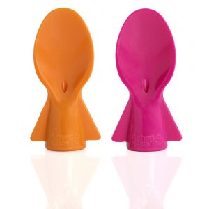 Universal Food Pouch Spoon 2pk - Pink & Orange