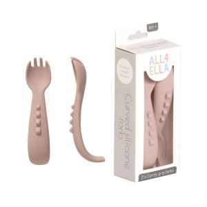 Comfy grip silicone forks 2pk - Dusty Pink