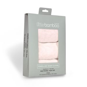 Little Bamboo Towelling Washer 3Pk - Dusty Pink