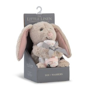 Little Linen Plush Toy & Washers - Harvest Bunny