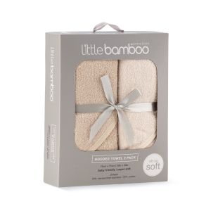 Little Bamboo Hooded Towel 2pk - Iced Coffee