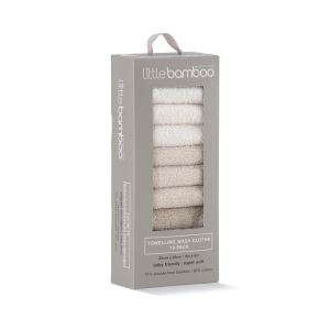 Little Bamboo Towelling Washer 10pk - Iced Coffee