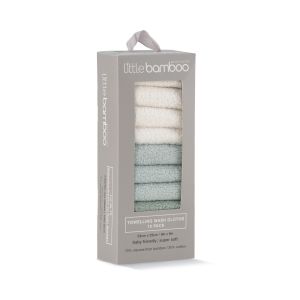Little Bamboo Towelling Washer 10pk - Bayleaf