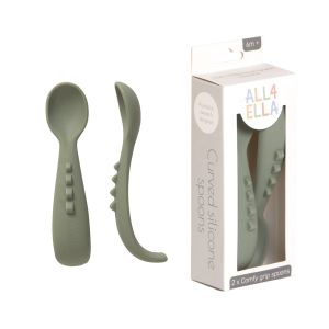 Comfy grip silicone spoons 2pk - Olive