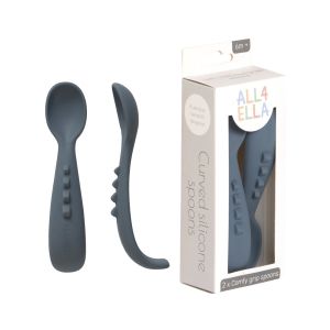 Comfy grip silicone spoons 2pk - Slate Blue