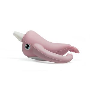 Nora Narwhal Silicone Teether - Old Rose
