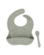 Silicone Bib with spoon - Olive
