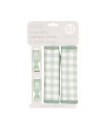 Harness Covers & Pram Pegs - Gingham Sage