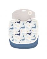 Roll Neck Bib 2pk - Whales