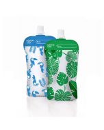 On the Go Mini Food Pouches 10pk - Green/Blue