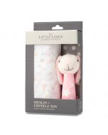 Little Linen Muslin Wrap & Crinkle Toy - Ballerina Bunny
