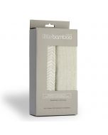 Little Bamboo Jersey Fitted Sheet Bassinet 2Pk Herringbone Whisper