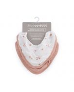 Little Bamboo Muslin Bib 2Pk - Dusty Rose