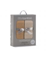 Little Bamboo Cellular Blanket 2Pk - Iced Coffee