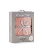 Little Bamboo Hooded Towel 2pk - Dusty Rose