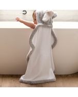 Plush Hooded Towel Soft Grey