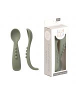 Comfy grip silicone spoons 2pk - Olive