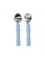 Panda Fork & Spoon - Light Blue