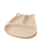 Panda Silicone Suction Dinner Plate - Light Brown