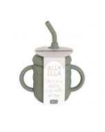 Silicone Sippy Cup with Straw - Olive