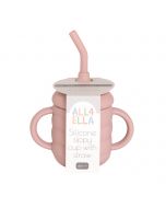 Silicone Sippy Cup with Straw - Dusty Pink