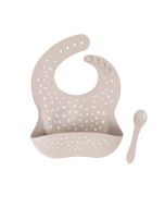 Silicone Bib with spoon - Stone