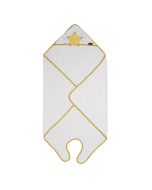 Bamboo Extra Large Apron Baby Bath Towel - White & Honey