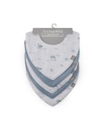 Little Bamboo Muslin Bib 5pk - Retro Blue