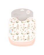 Roll Neck Bib 2pk - Pink Flower