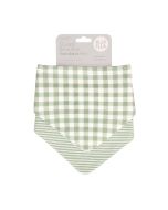 Bandana Bibs 2pk - Gingham Sage