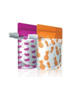 On the Go Food Pouches 10pk - Pink & Orange