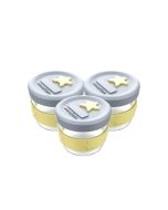 Glass Baby Food Storage 3Pk - Lemon & Grey