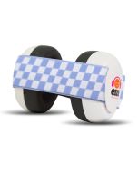 BABY EARMUFFS - WHITE/BLUECHECKERED