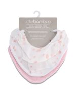 Little Bamboo Muslin Bib 2Pk - Dusty Pink