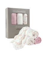 Little Bamboo Muslin Wraps 3pk - Dusty Pink