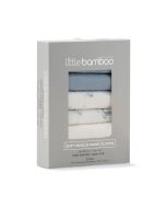 Little Bamboo Muslin Washers 6Pk - Whisper