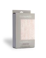 Little Bamboo Jersey Fitted Sheet Cot Herringbone Dusty Pink