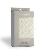 Little Bamboo Jersey Fitted Sheet Cot Herringbone Whisper