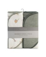 Little Linen Hooded Towel 2pk - Farmyard Lamb