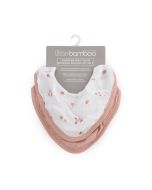 Little Bamboo Muslin Bib 2Pk - Dusty Rose