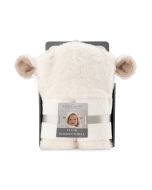 Little Linen Plush Hooded Towel - Farmyard Lamb