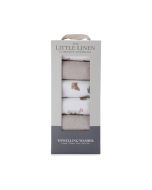 Little Linen Towelling Washer 6pk - Willow Bear