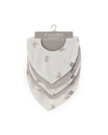 Little Bamboo Muslin Bib 5pk - Stone Grey