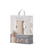 Little Linen Muslin Wraps 3Pk - Bushland Bear
