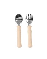 Panda Fork & Spoon - Beige