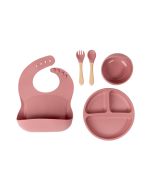 Silicone Feeding Set - Dark Pink