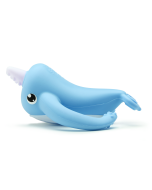 Nora Narwhal Silicone Teether - Light Blue