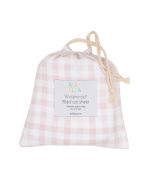 Waterproof Jersey Fitted Cot Sheet - Gingham Pink