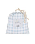 Waterproof Jersey Fitted Cot Sheet - Gingham Blue