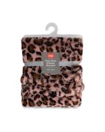 Weegoamigo Plush Pom Pom Blanket - Leopard Pink
